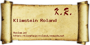 Klimstein Roland névjegykártya