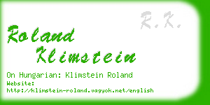 roland klimstein business card